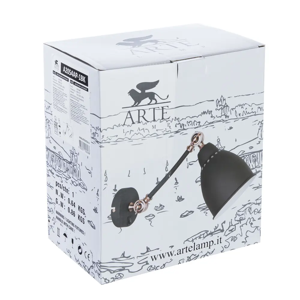 Бра Braccio 1xE27x60 Вт цвет чёрный матовый Arte Lamp STLM-2039578 - Вид №7