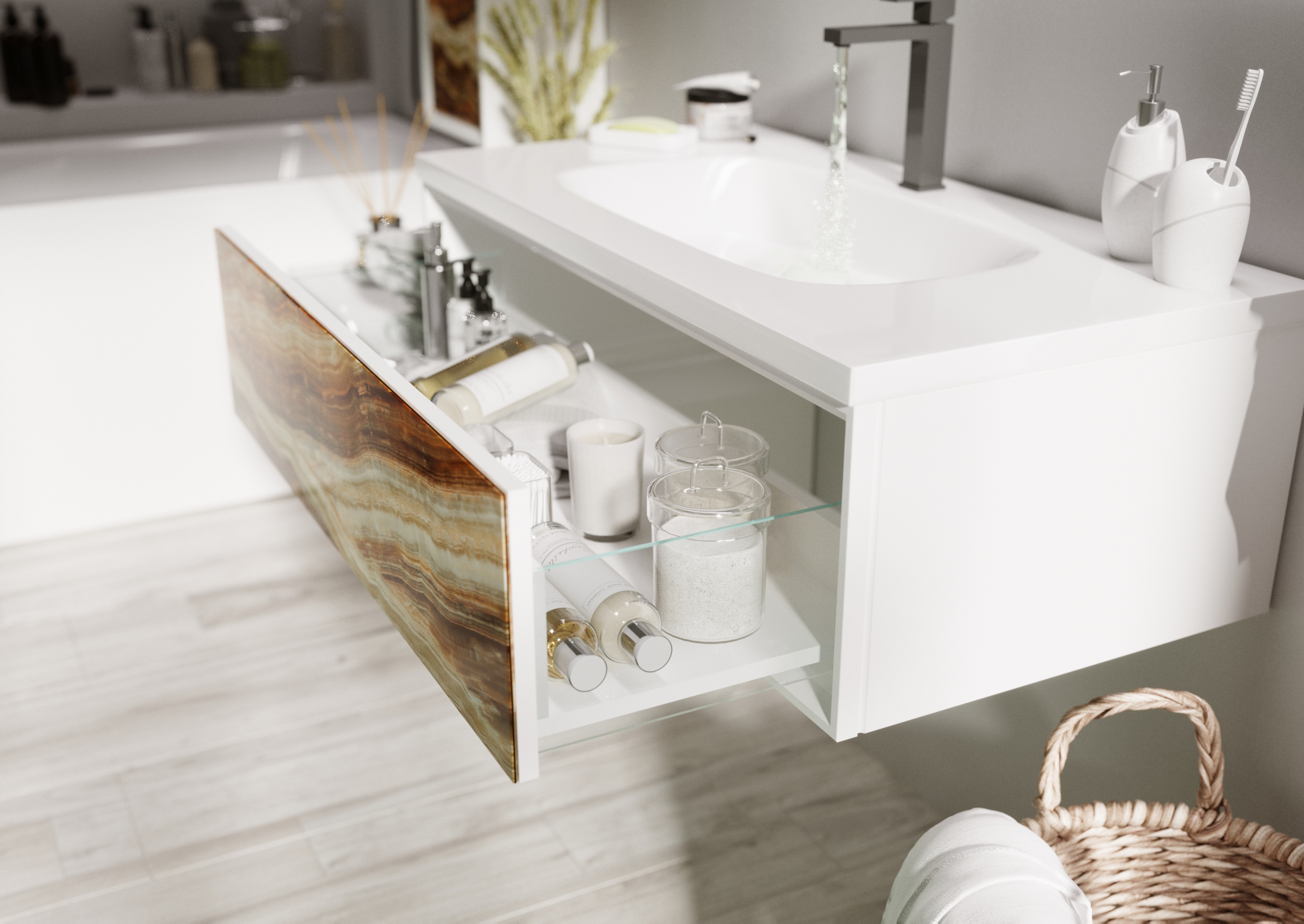 У72793 Тумба Milacco 100П 1в.я. Onyx (верх) 1 Marka  - Вид №2