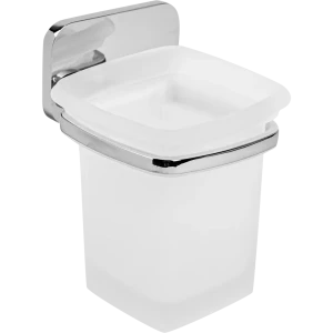 Стакан для зубных щёток подвесной «Kraft», стекло, цвет хром