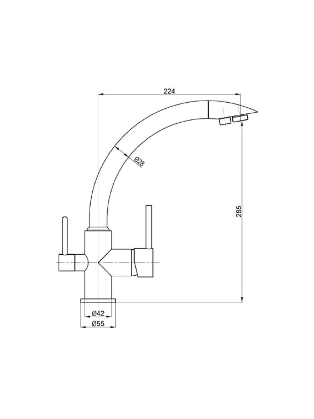 687530 Смеситель кухонный Tolero Valencia Bronze Polygran  - Вид №1