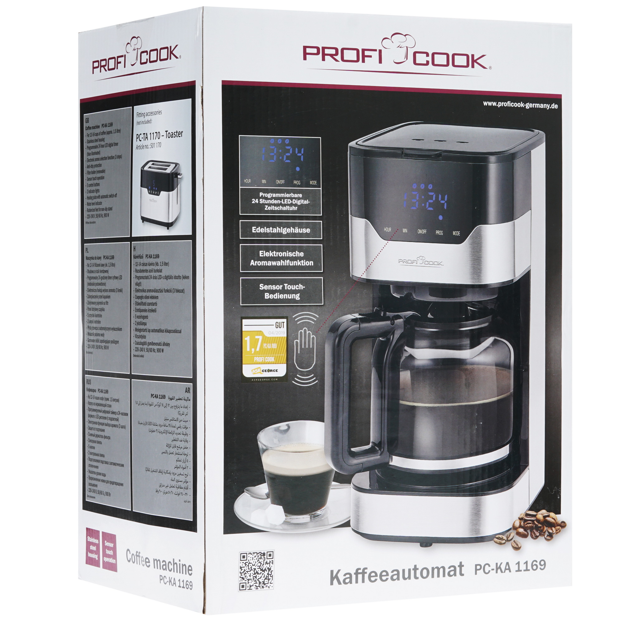 8145177 Кофеварка капельная Profi Cook PC-KA 1169 серебристый ProfiCook STDN-0061894 - Вид №7