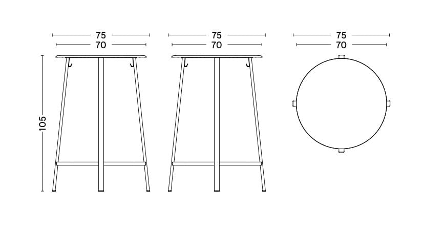 Высокий стальной стол Hay револьвер ARCH-00012253 - Вид №8