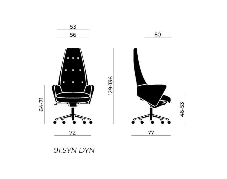 5-спицевое офисное кресло с высокой спинкой Nahu Wrap Plus ARCH-00036349 - Вид №5
