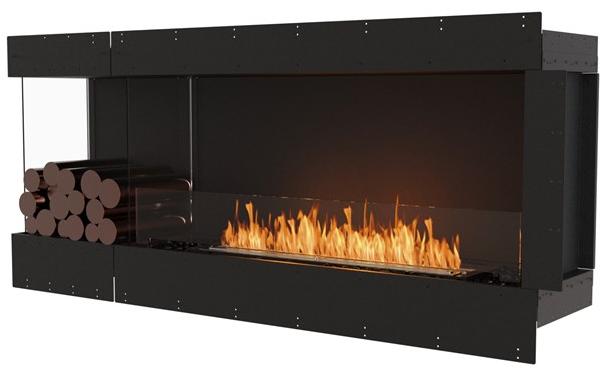 EcoSmart Fire Стальная каминная топка на биоэтаноле с панорамным остеклением Flex left corner fireplaces sun-id-1356884 - Вид №2