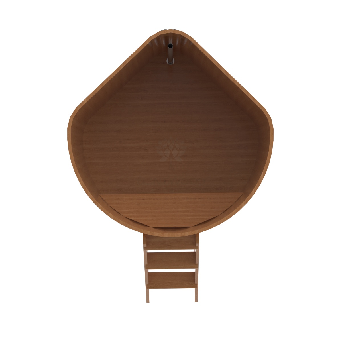 1366 Купель угловая из дуба 1,37х1,37х1,2 натуральная Alyarus  - Вид №4