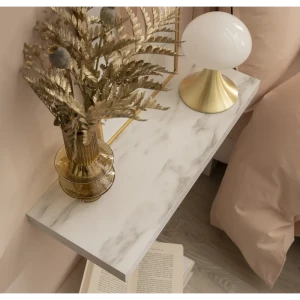 Полка настенная Spaceo White Marble 80x23.5 см МДФ цвет белый мрамор 82877507 STLM-2156757