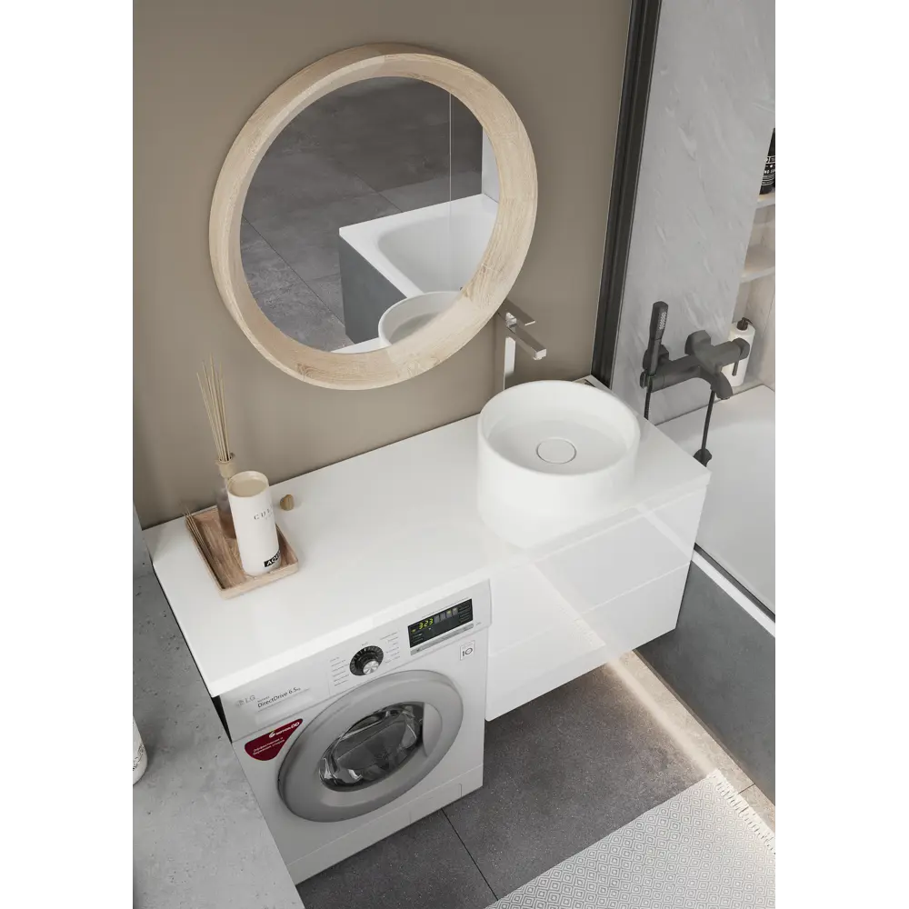 Столешница для ванной Scandi SC-60B 60x4x47 см, искусственный камень, цвет белый Santreyd STLM-2203175 - Вид №4