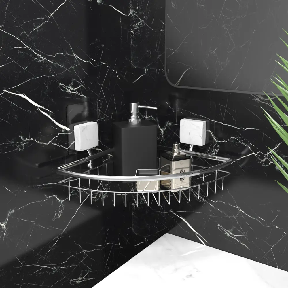 Полка для ванной угловая Lemer You Color на клею сталь цвет хром Без серии STLM-2043719 - Вид №4