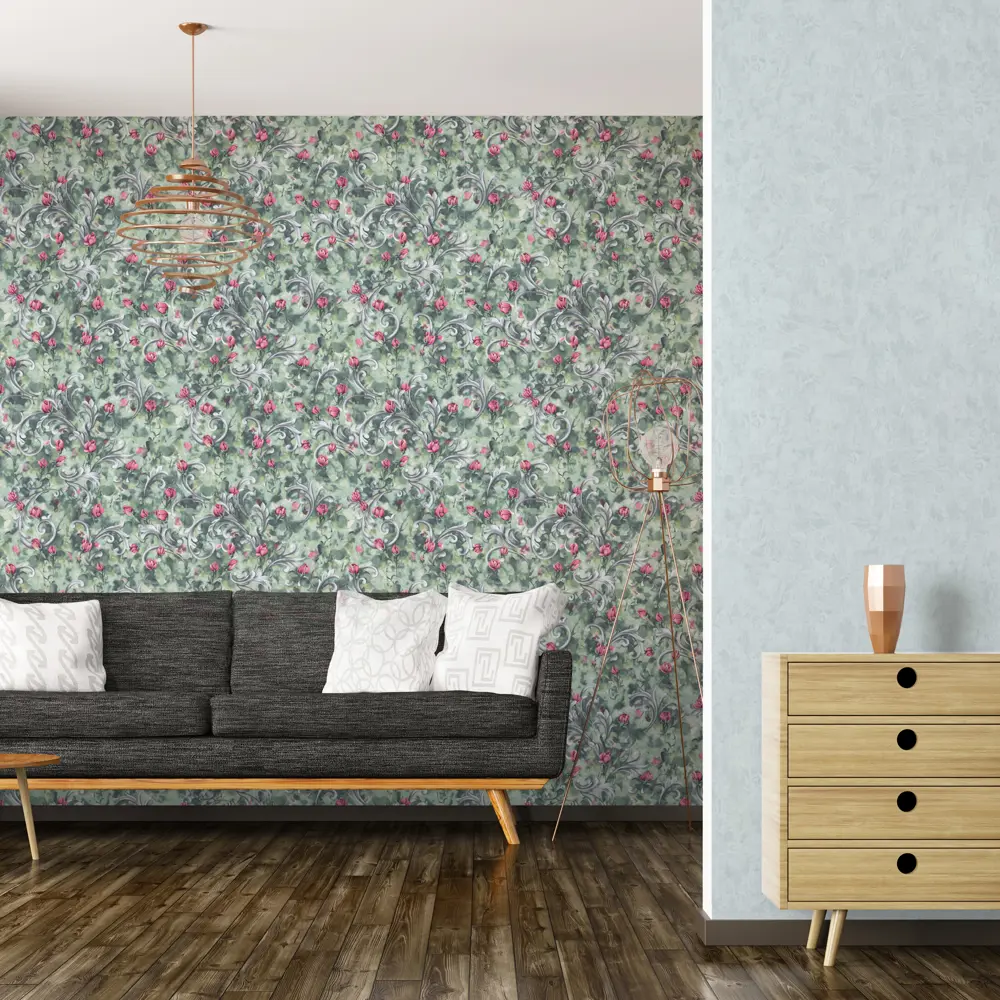 Обои флизелиновые Euro Decor Rosalina зелёные 1.06 м 1159-09 82107825 STLM-2060619 - Вид №3