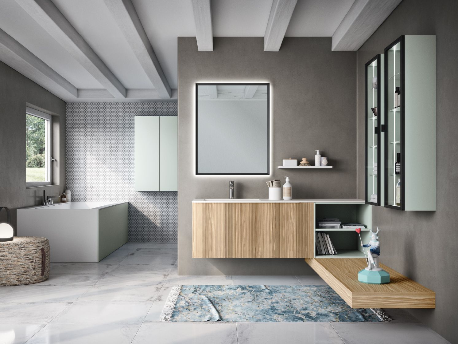 Подвесной умывальник с ящиками Gruppo Geromin Elite ARCH-00076806