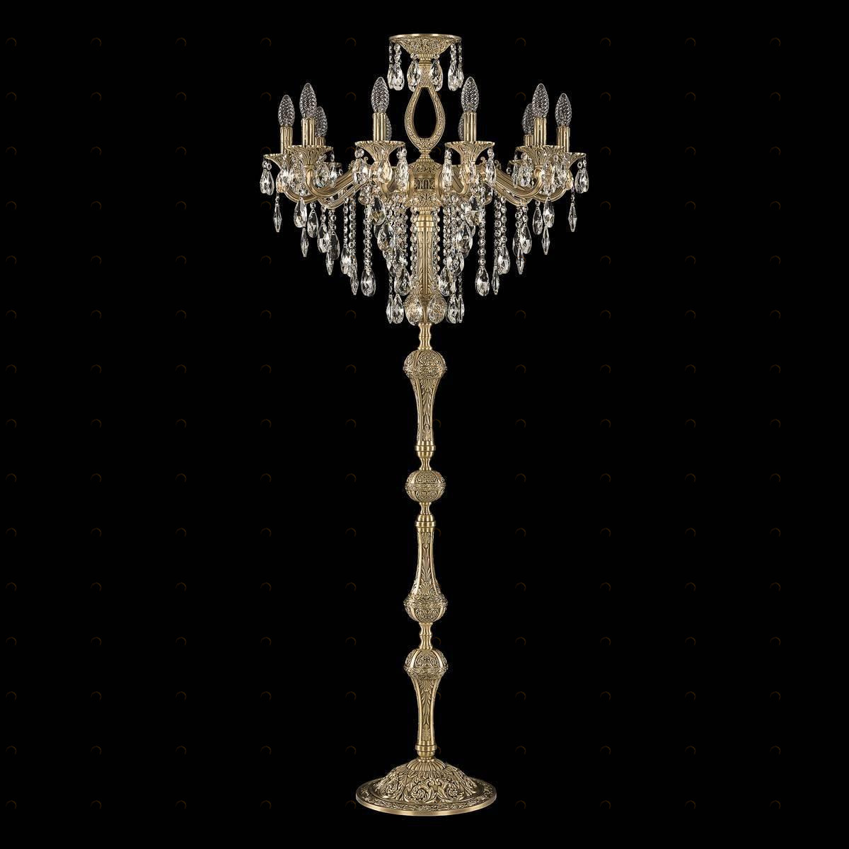Торшер хрустальный 159х68 см бронзовый Bohemia Ivele 72302T/10/210 B FP BOHEMIA IVELE СВЕЧА 00-3889402 Бронза;прозрачный 