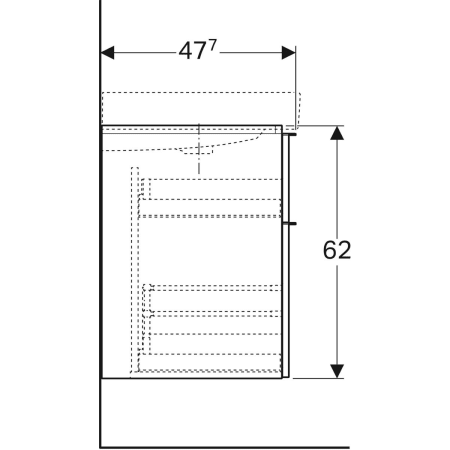 840362000 Шкафчик для раковины Geberit iCon, с двумя выдвижными ящиками Geberit  - Вид №24