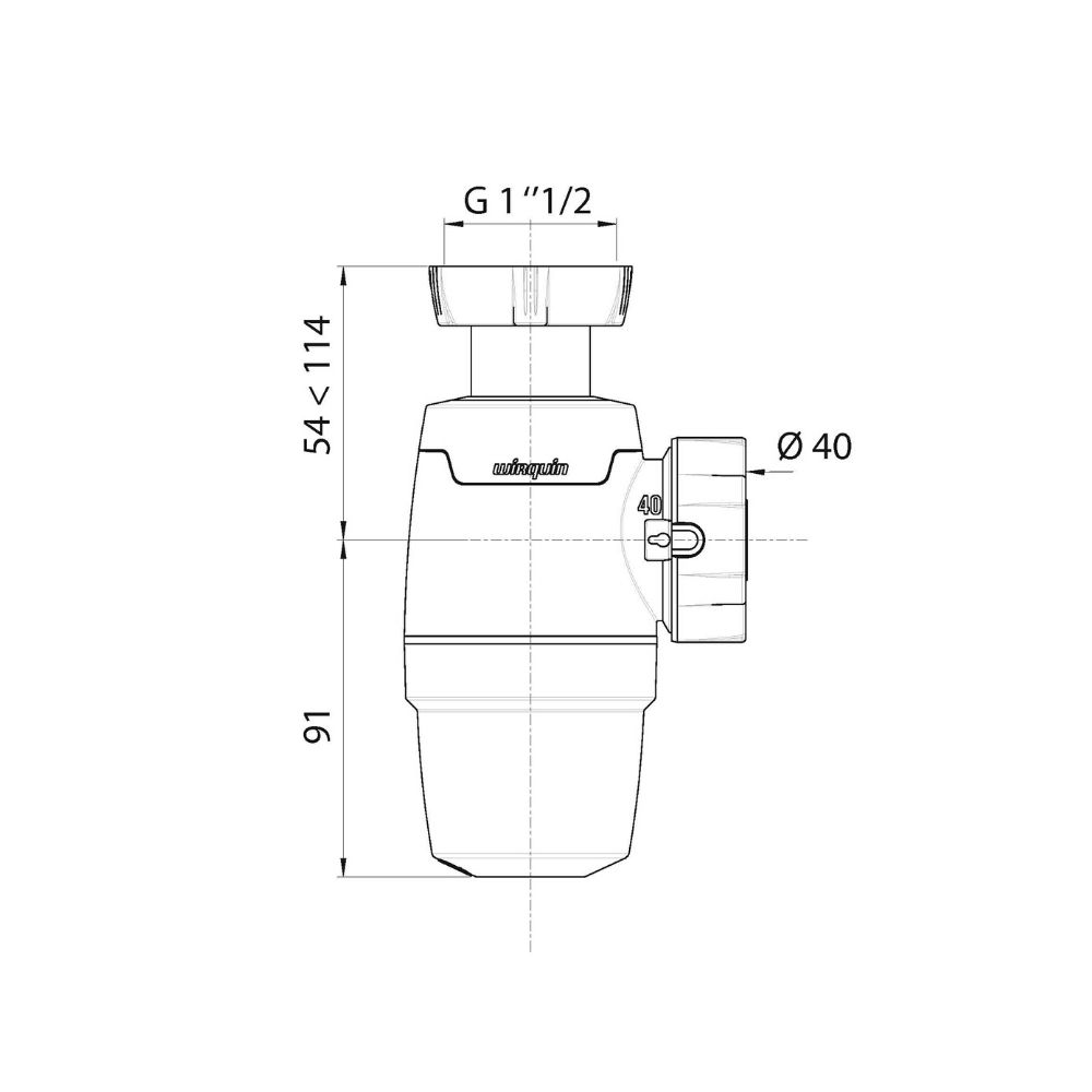 30987072 Сифон WIRQUIN NEO 1 ? х 40 мм без выпуска () Raiber  - Вид №1