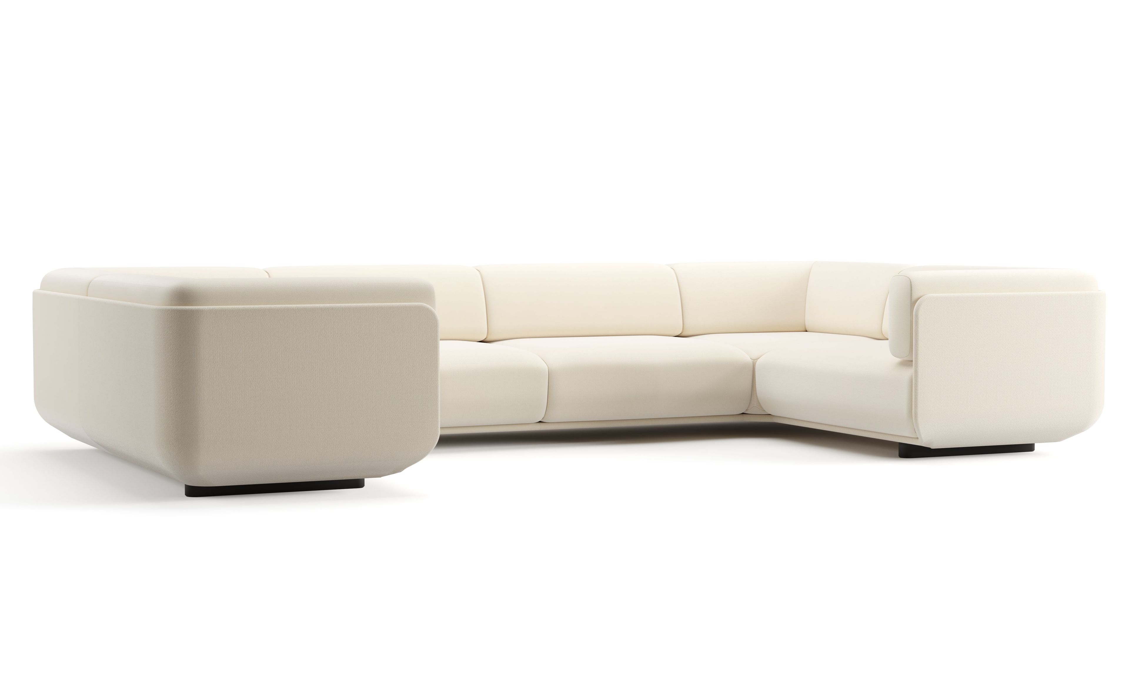 Секционный диван из кожи и ткани Arper Shaal ARCH-00127875 - Вид №5