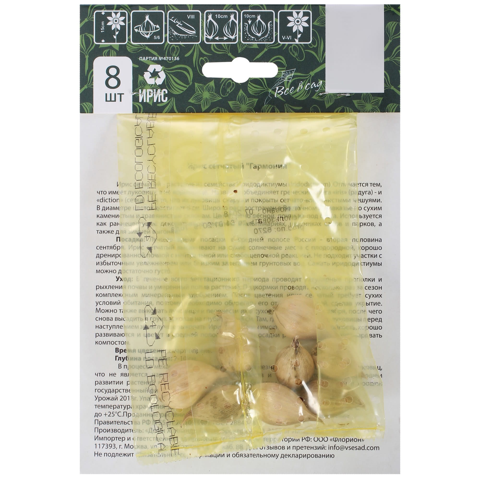 82004068 Ирис сетчатый «Гармония» Santreyd  - Вид №1