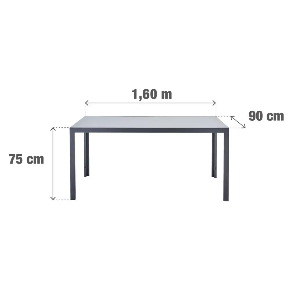 Стол садовый NATERIAL Lyra II с алюминиевой рамой и стеклянной столешницей 84494093 STLM-0960106 - Вид №11
