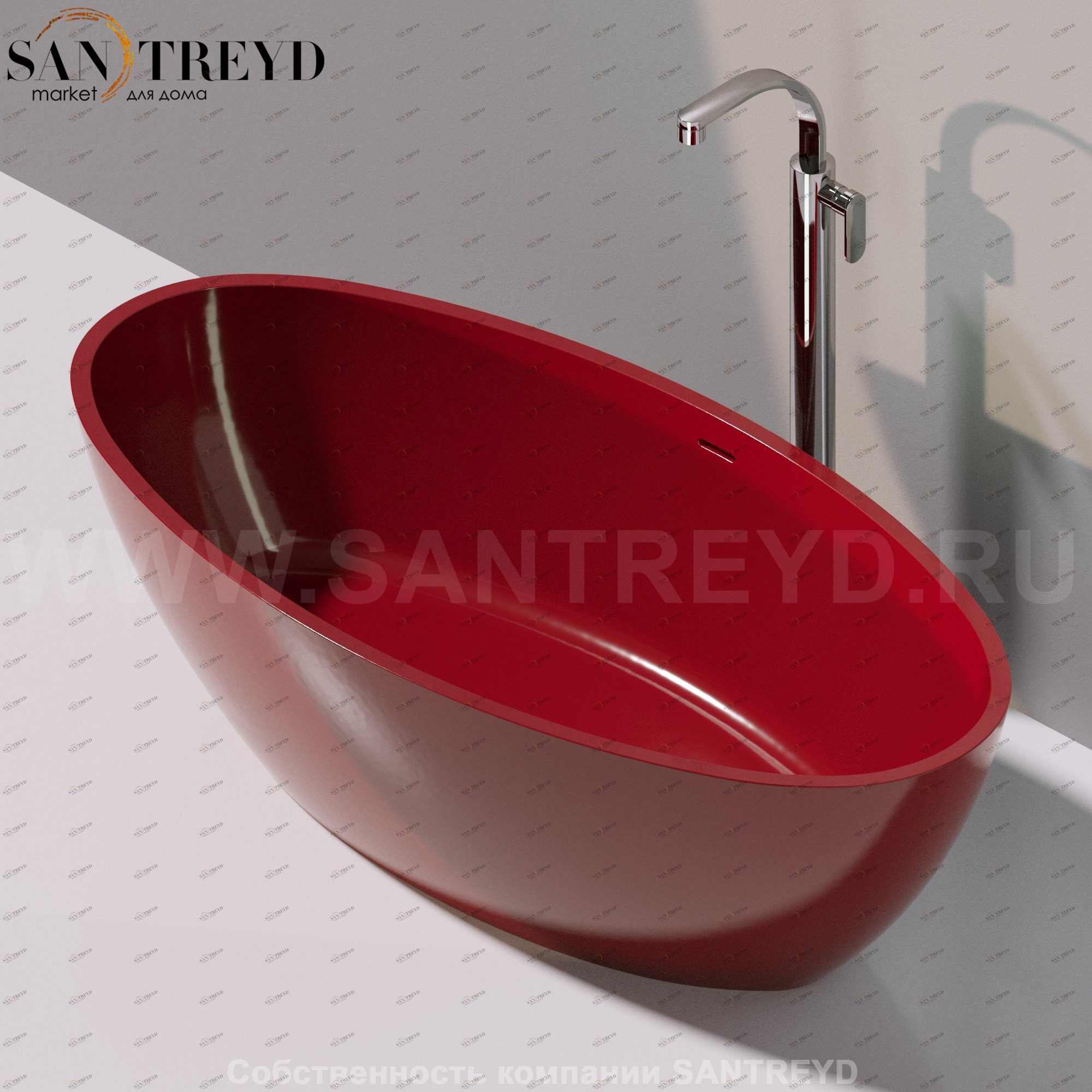 Flaminia APP Ванна свободностоящая 165 см красная AP165V.3011 Ceramica Flaminia AP165V3011