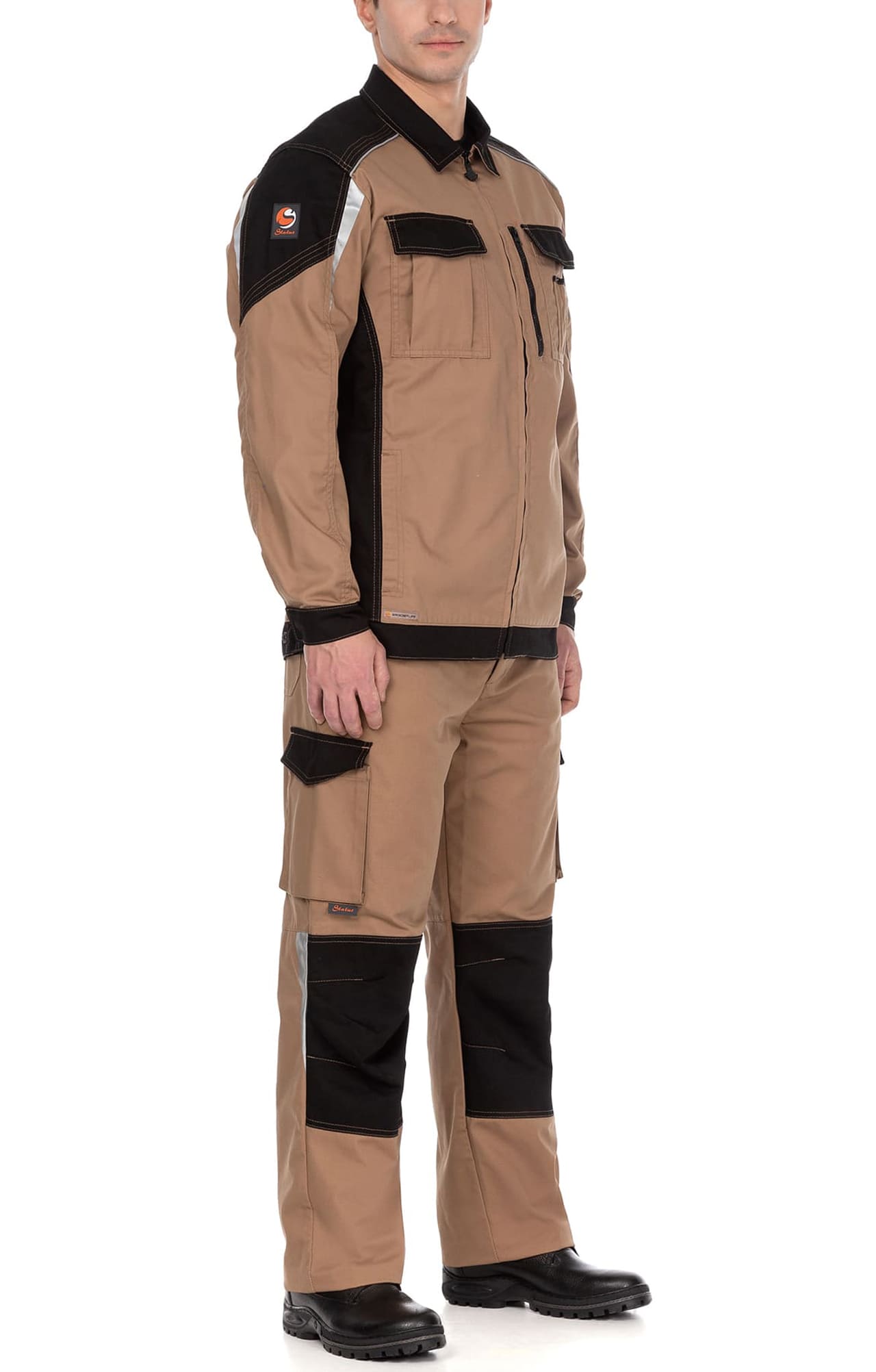 70073 Костюм  NEW бежевый с черным STATUS  Летняя спецодежда  размер 64-66/182-188  - Вид №13