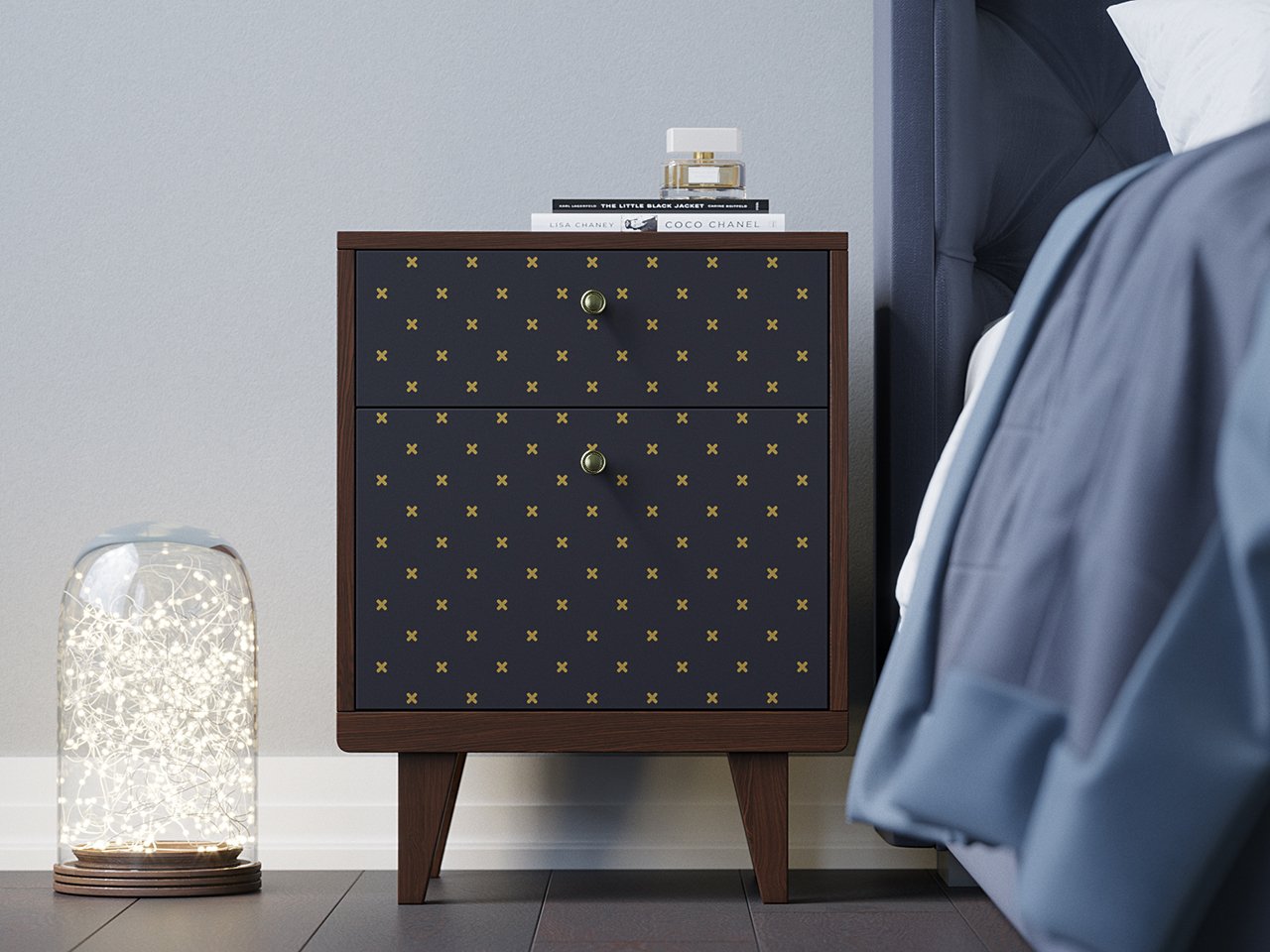 Тумбочка прикроватная дуб с рисунком Thimon THE IDEA  210284 Бежевый;белый;дуб сонома  - Вид №3