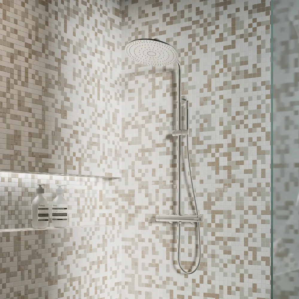 Мозаика Kreaforta из стекла и мрамора для ванной и кухни 30×30 см 89412211 STLM-1567994