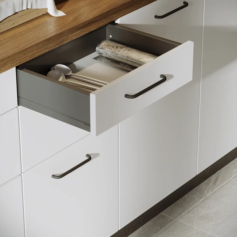 Выдвижной ящик с доводчиком 40x11x30 см KONSENSA ЛДСП/металл цвет серый Flowbox STLM-2177918