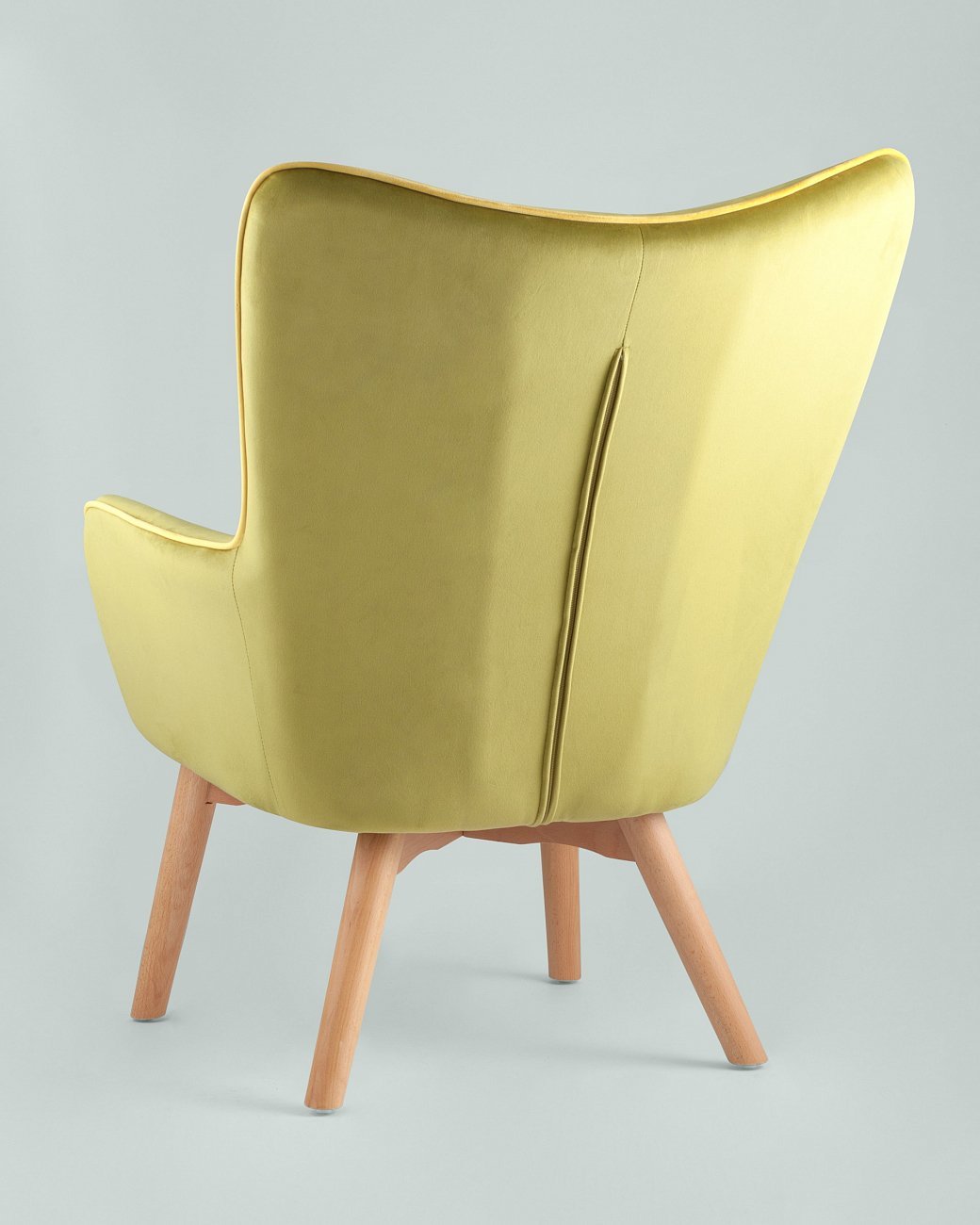 Кресло с мягкими подлокотниками оливковое с деревянными ножками "Манго" STOOL GROUP ДИЗАЙНЕРСКИЕ 00-3946320 Зеленый  - Вид №3