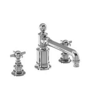 Смеситель для раковины, 3 отв, ручки - крестики, хром [ARC15 CHR] Arcade Burlington ARC15 CHR