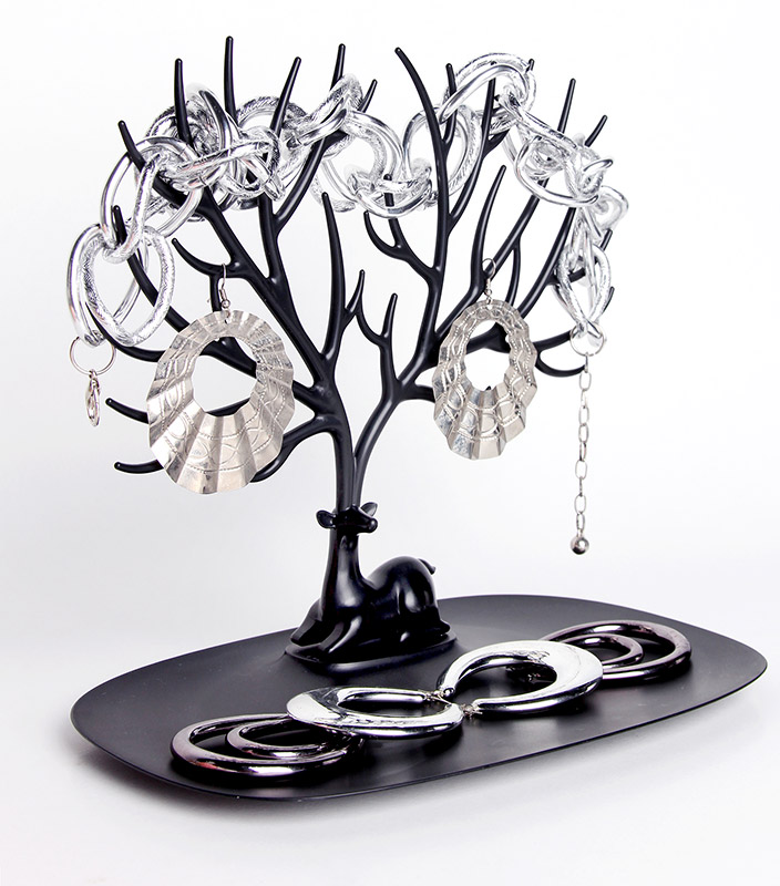 Декоративный органайзер для украшений Deer малый черный Qualy QL10171BK - Вид №2