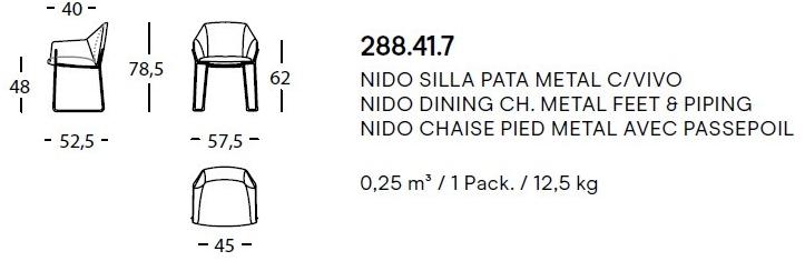 Sancal Стул с обивкой из ткани с подлокотниками Nido sun-id-1352788 - Вид №7