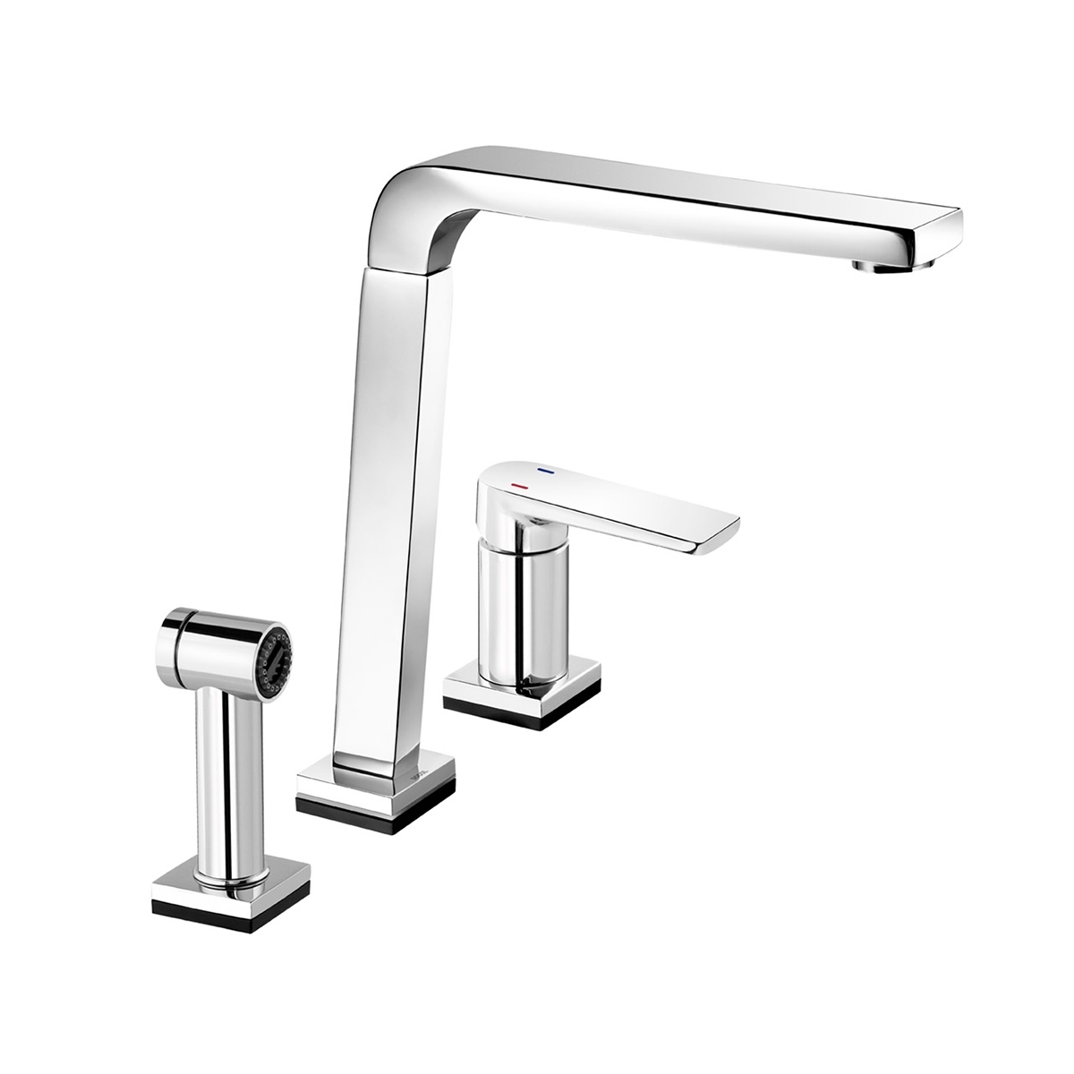 00699406 Смеситель кухонный однорычажный с ручным душем Bistro Tech матовый никель Docol BISTRO Bistrò