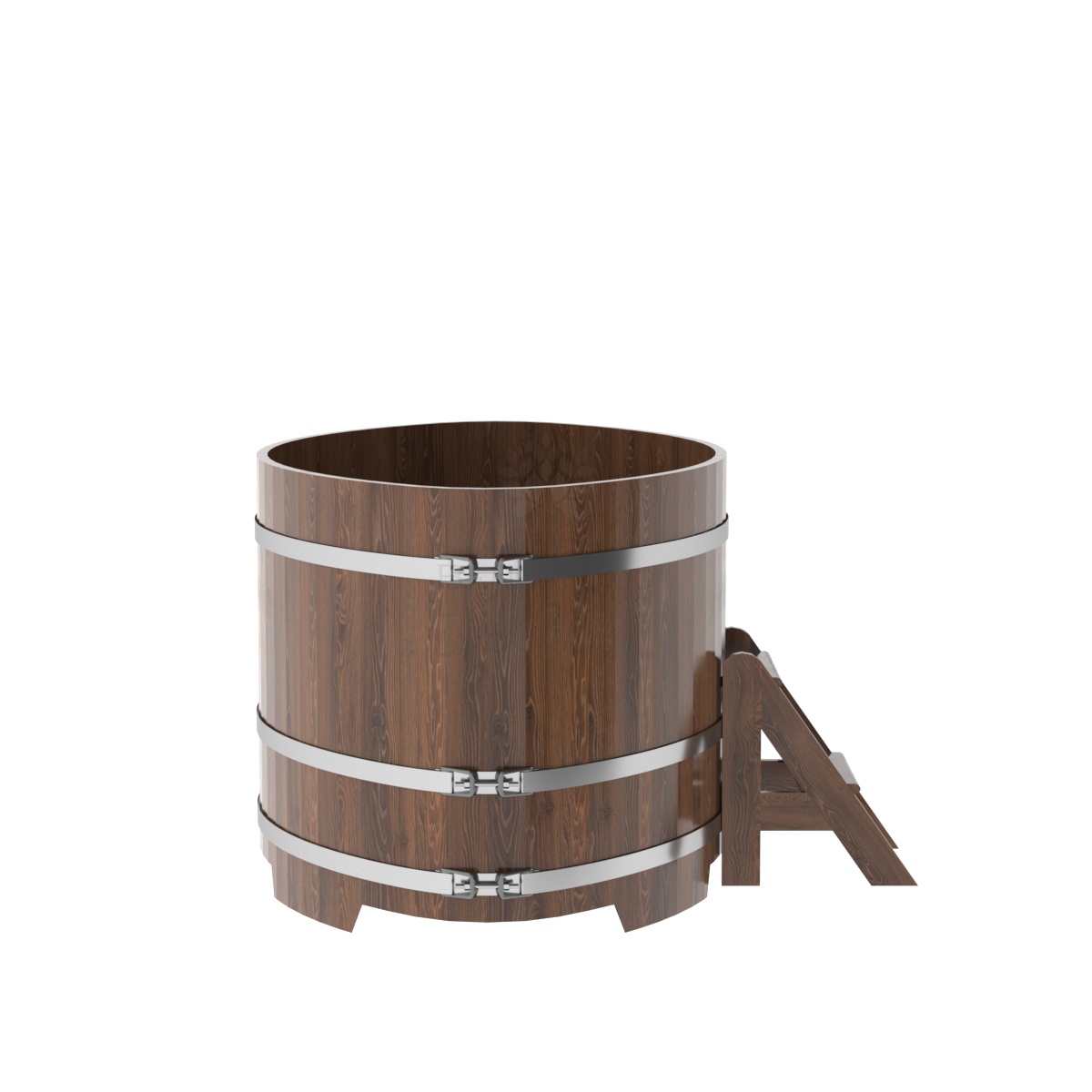 1327 Купель овальная из дуба 1,15х1,83х1,0 морёная Alyarus  - Вид №2