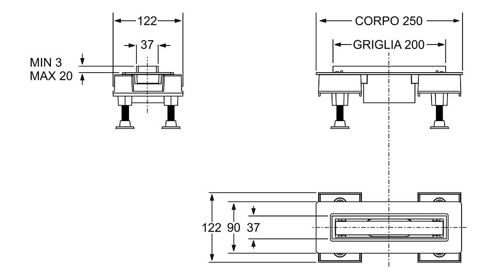 Алюминиевый слив для душа Bonomini Canalissima ARCH-00039037 - Вид №2
