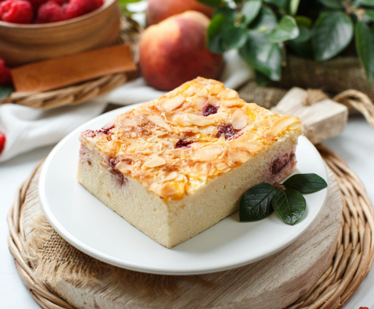 6478 Запеканка с малиной и персиком Вкусляндия 