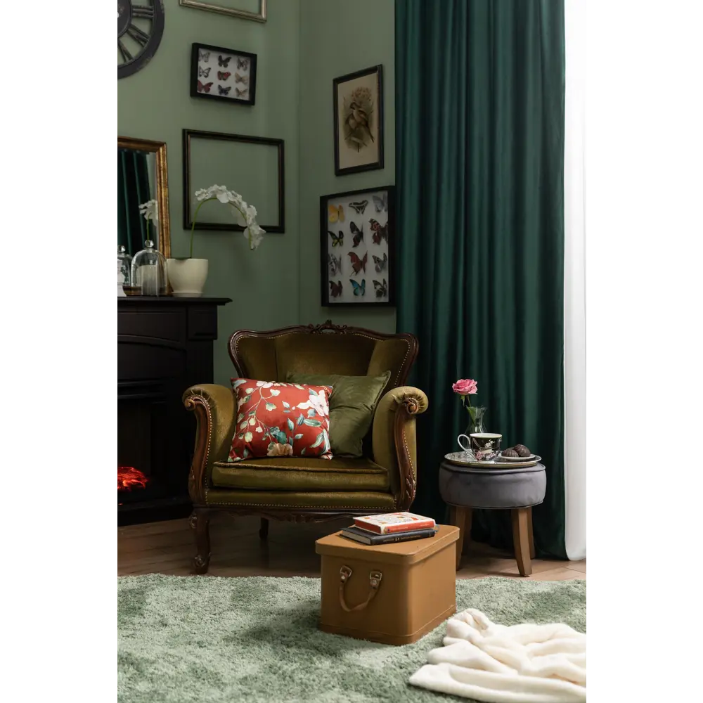 Штора на ленте со скрытыми петлями Inspire Tony 200x280 см цвет изумрудный Exotic 1 82497483 STLM-2043984  - Вид №7