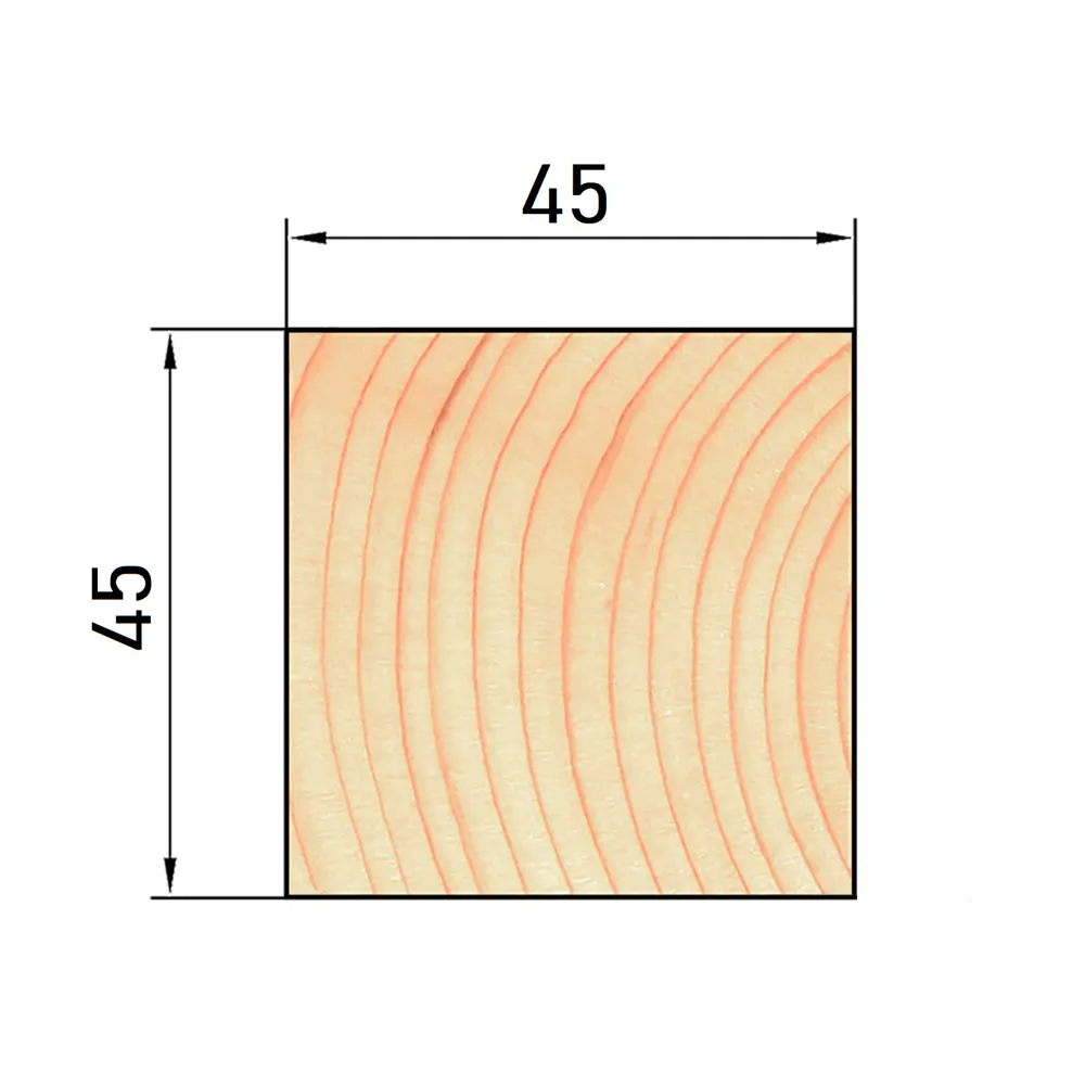 Брусок строганый импрегнированный 45x45x2000 мм хвоя сорт оптима ФГИС ЛК РУСШПАЛА STLM-2155499 - Вид №7