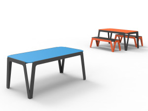 Прямоугольный стол для общественных мест из полиэтилена