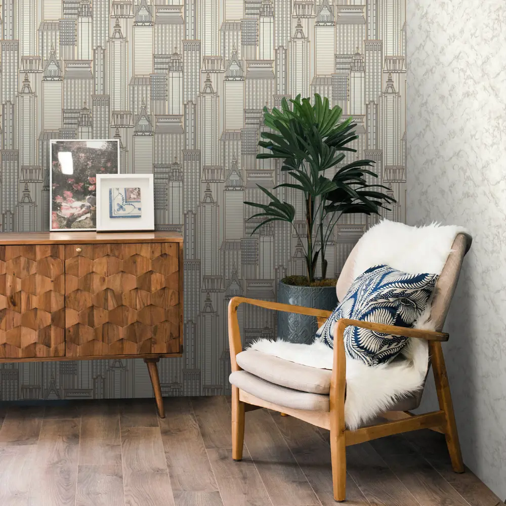 Обои флизелиновые Euro Decor Skyline белые 1.06 м 7117-00 89111888 STLM-2097111 - Вид №3