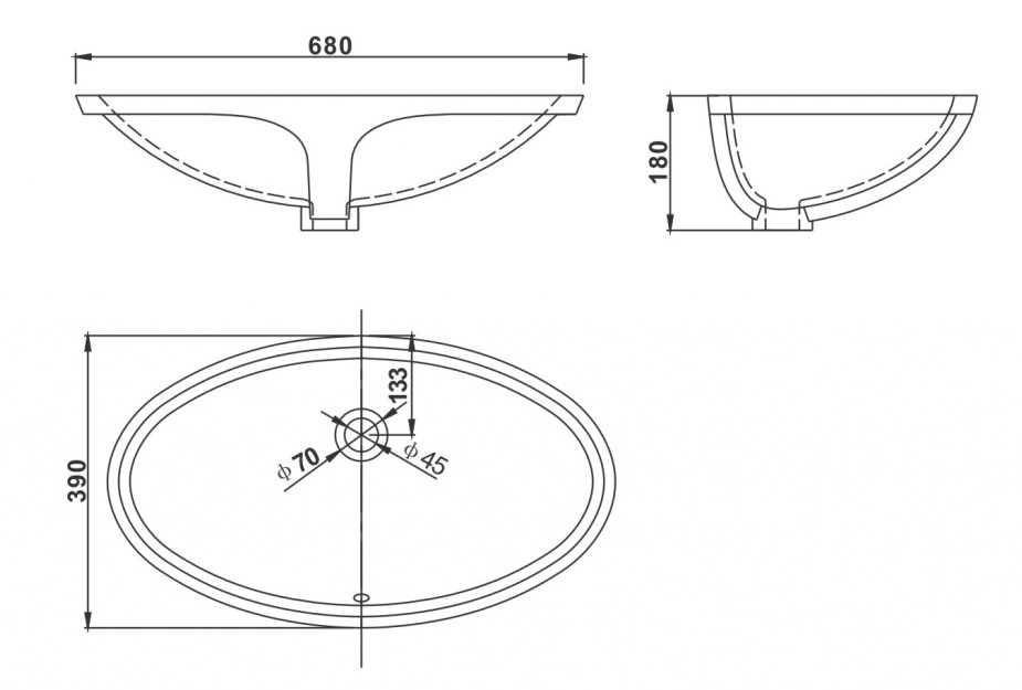 CL3122 Раковина встраиваемая SSWW CL  - Вид №2