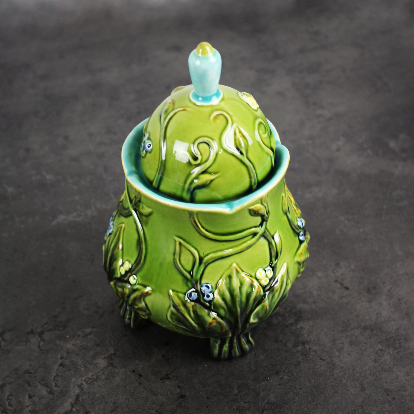 Сахарница «Летний луг» Голубой/Желтый PROVANSFAIENCE  - Вид №6