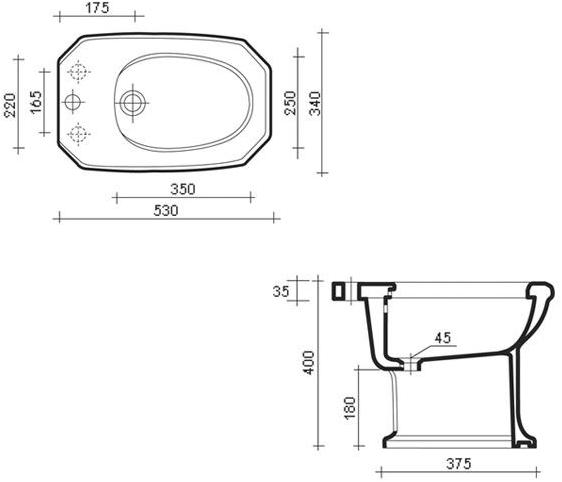 730 Биде напольное Provence '700 BLEU PROVENCE - Вид №2