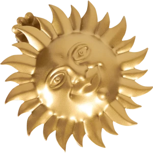 Клипса «Солнце» металл цвет матовое золото