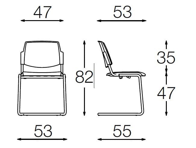 Ткань консольный стул конференции Diemme New Bonn ARCH-00112210 - Вид №3