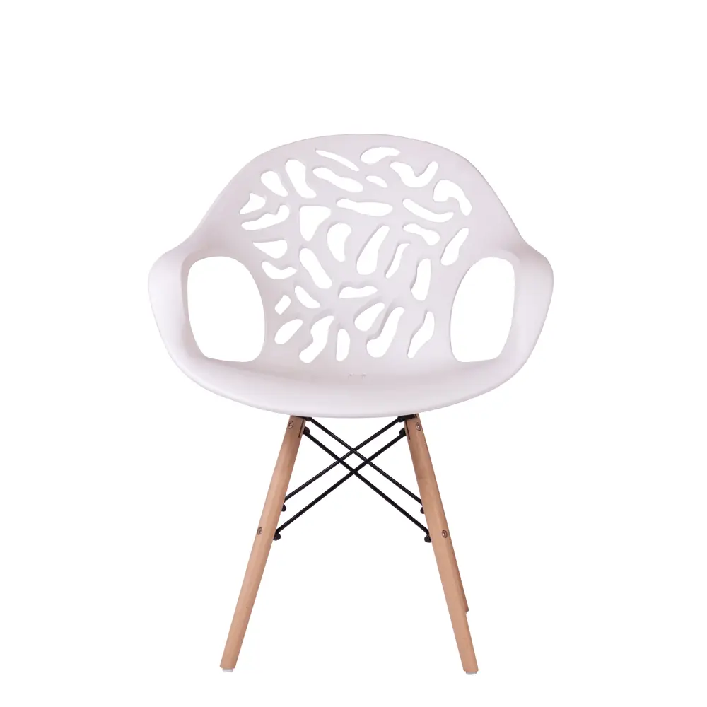Стул Petalo STP-01-02 60x82x45 см ножки дерево/бежевый сиденье полипропилен цвет белый Santreyd STLM-2184188