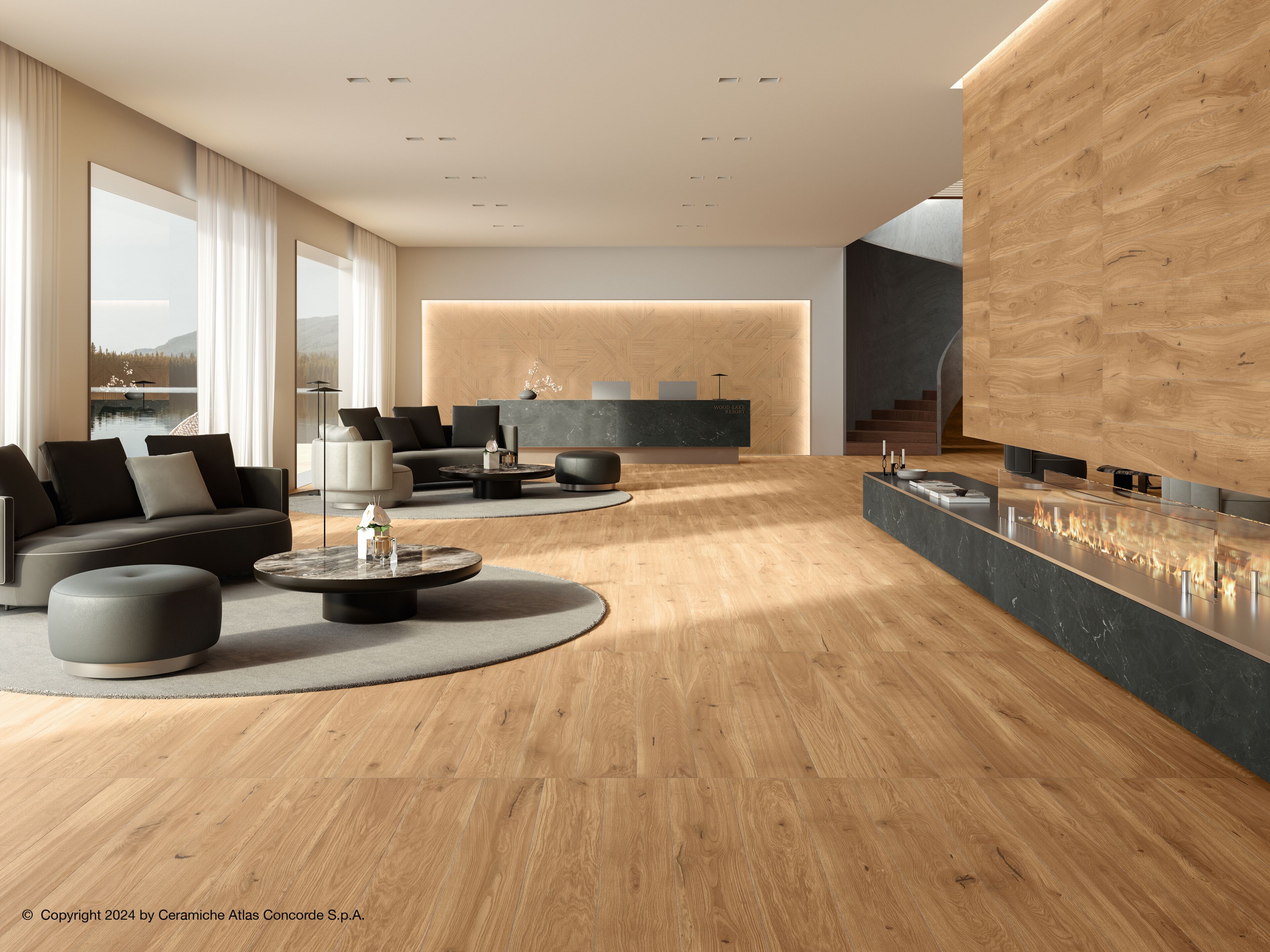 Напольное покрытие из керамогранита в помещении и на открытом воздухе с эффектом дерева Atlas Concorde журнал ARCH-00030139 - Вид №26