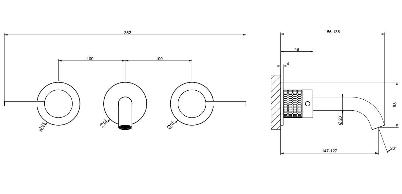 Смеситель для раковины из нержавеющей стали Gessi Messi316 ARCH-00123990 - Вид №2