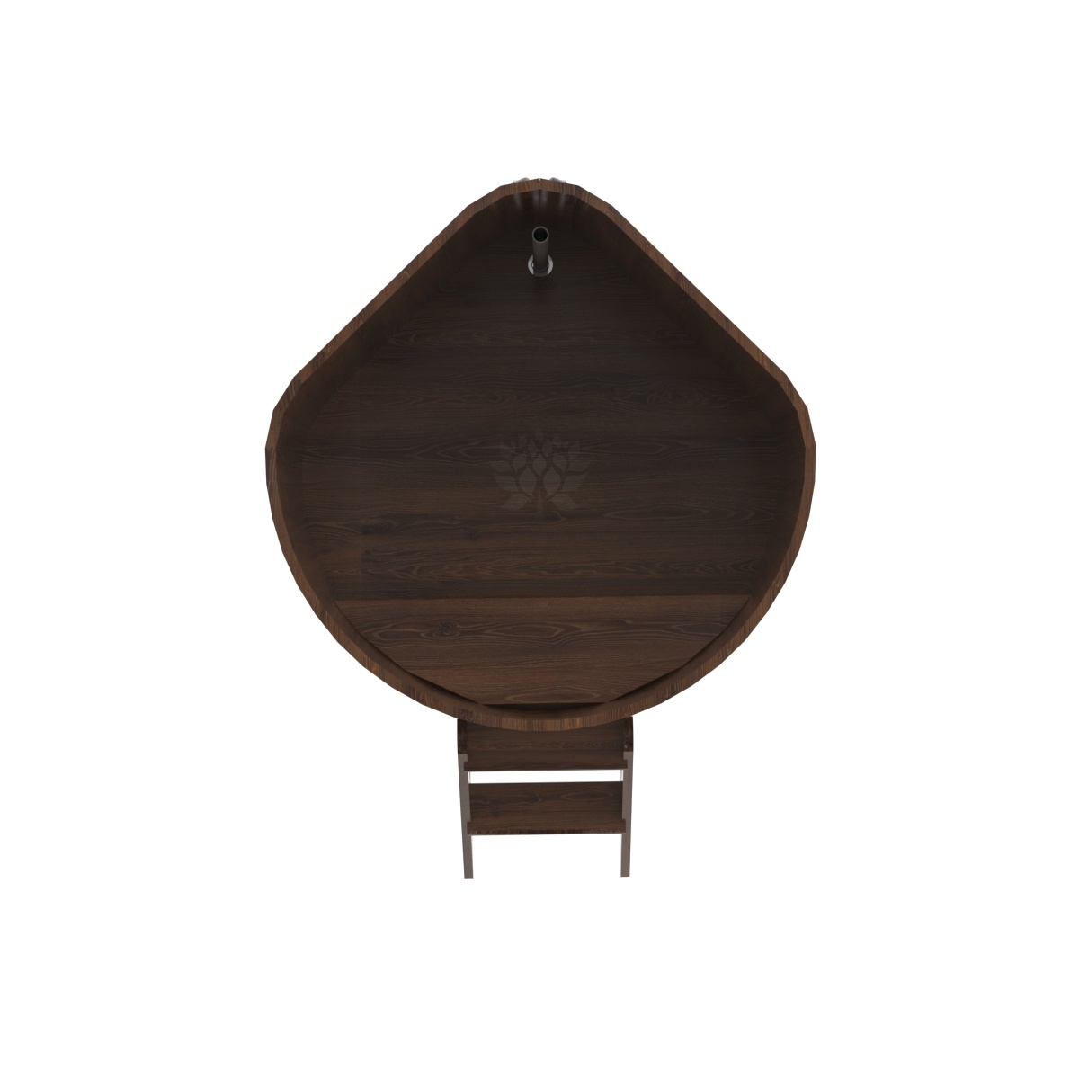 1354 Купель угловая из дуба 1,19х1,19х1,0 морёная Alyarus  - Вид №4