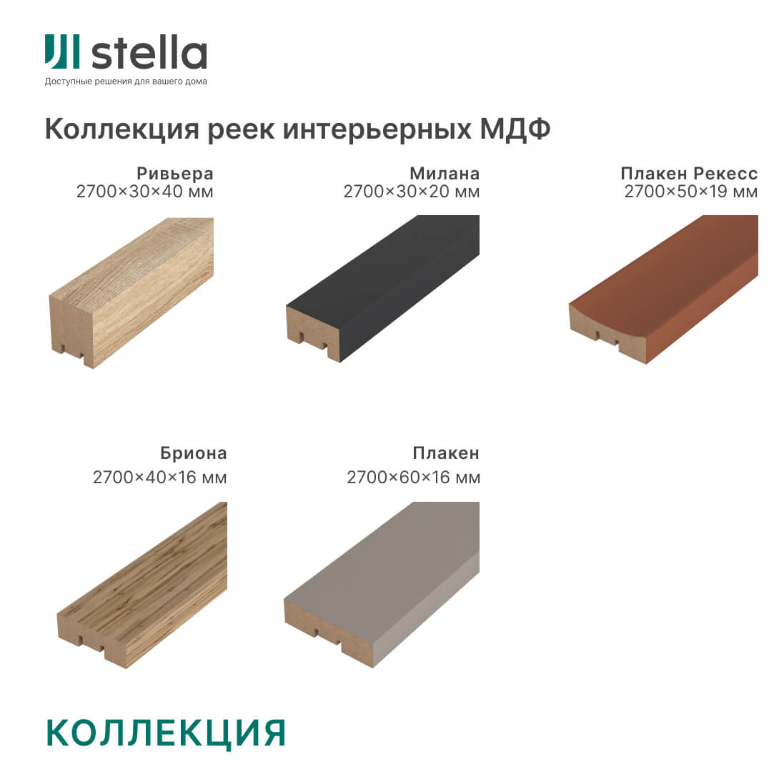 Интерьерная рейка МДФ STELLA Милана Белый 20*30*2700 (уп.8 шт.) Standart STSR-818 - Вид №8