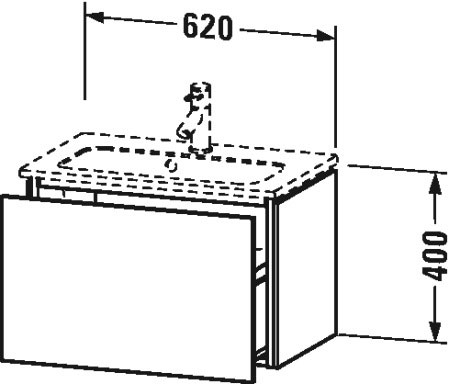 LC615609191 L-Cube Тумбочка подвесная компакт Серо-коричневый декор Duravit - Вид №1