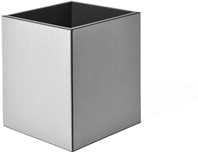 Маленькая квадратная корзина для бумаг - 20X20XH25 см / зернистая кожа_coffee