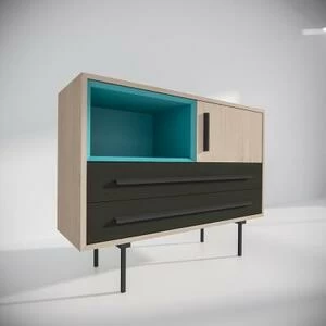 Модуль E, бирюзовый/оливковый